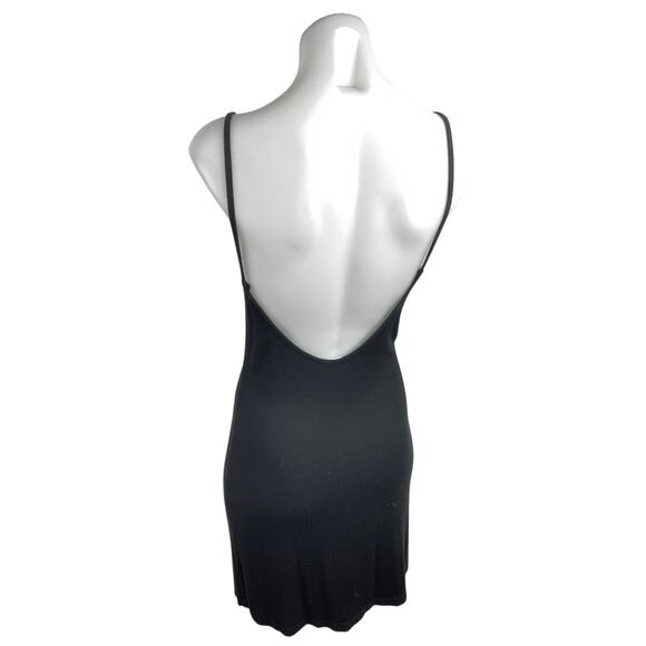 Pacsun John Galt Black Rib Knit Sleeveless Cami Camisole Mini Slip Tank Dress S - Picture 2 of 3